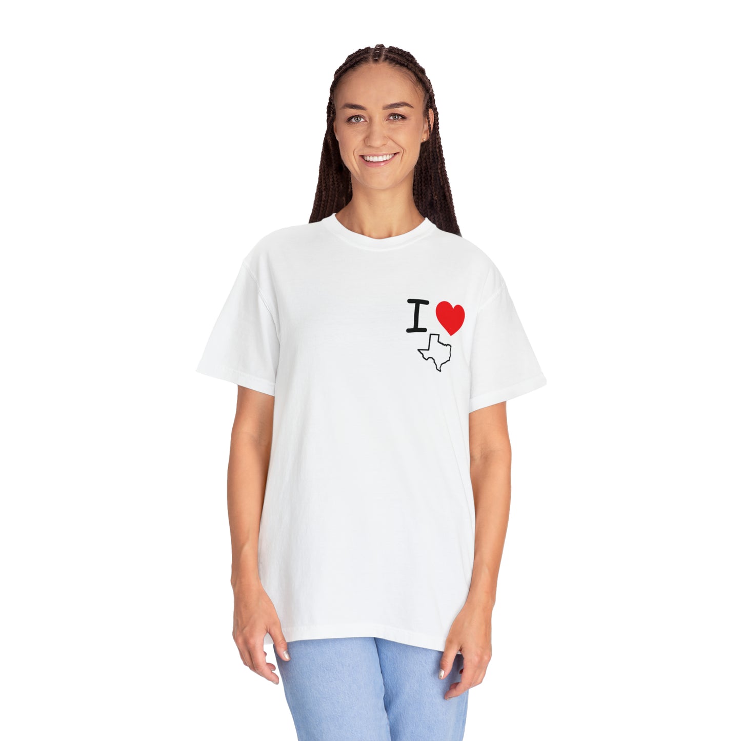 I Heart Tx Unisex Garment-Dyed Tee