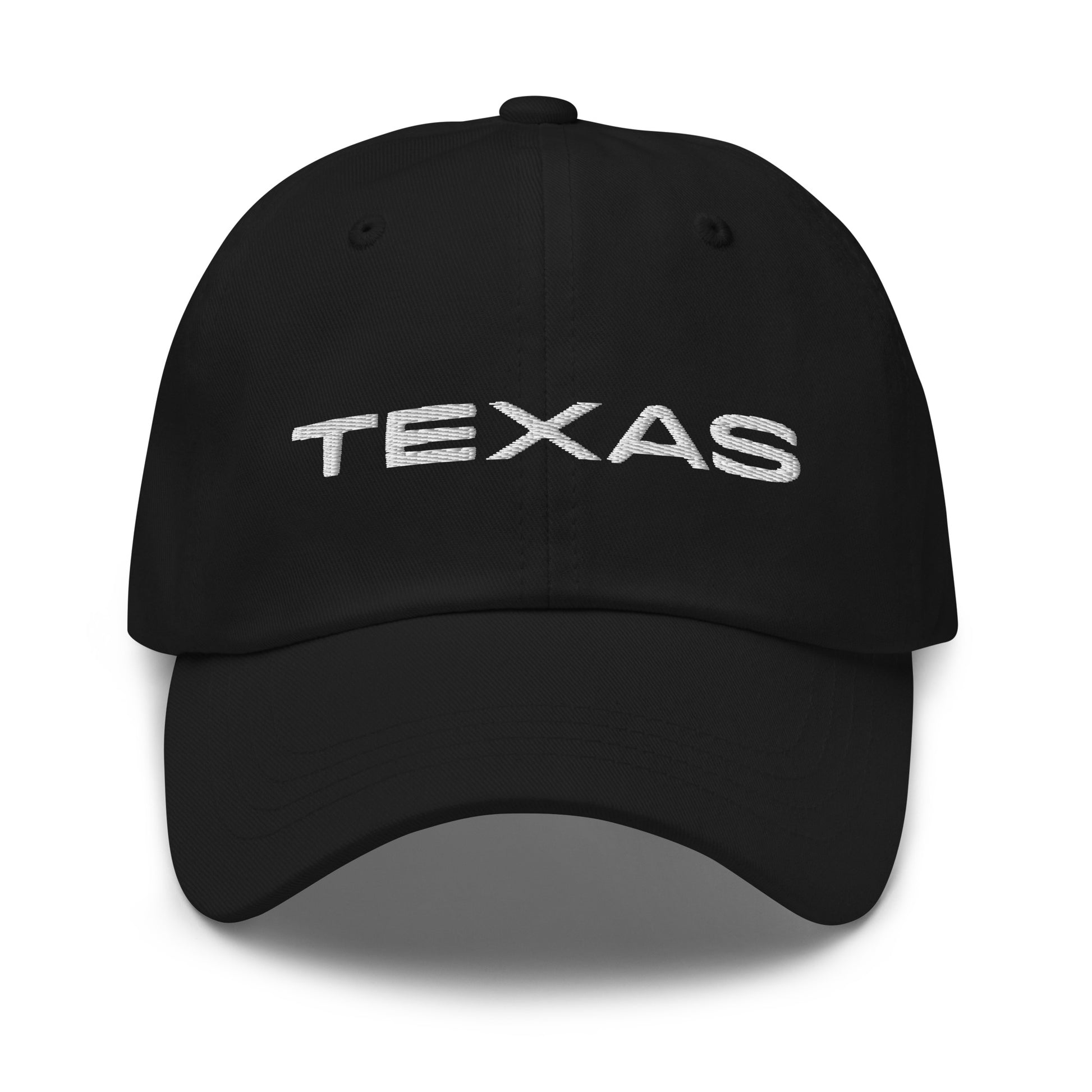 Texas State Outline Embroidered Dad Hat - Brushed Cotton Low Profile Cap - Adjustable Khaki